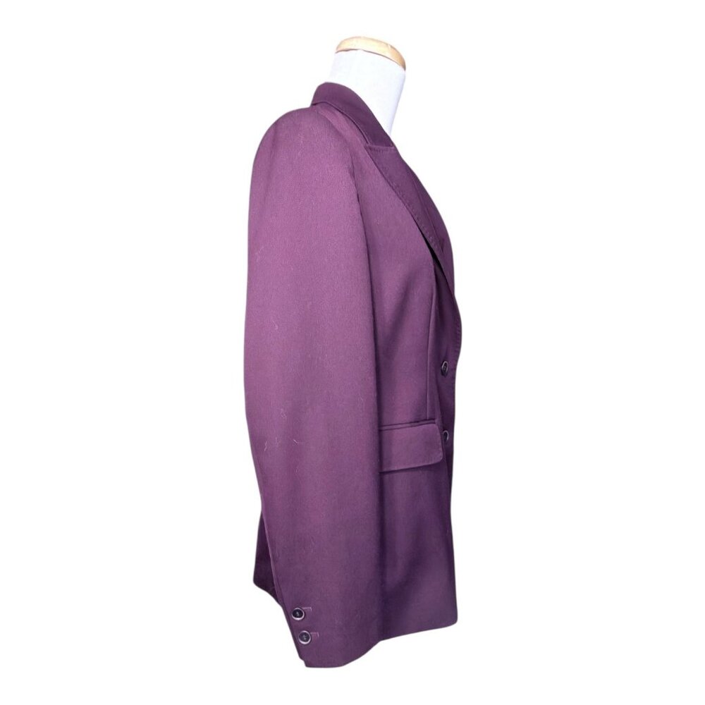 Ines De La Fressange Uniqlo Womens Burgundy Blazer Size M Two-Button Lined - Picture 7 of 9